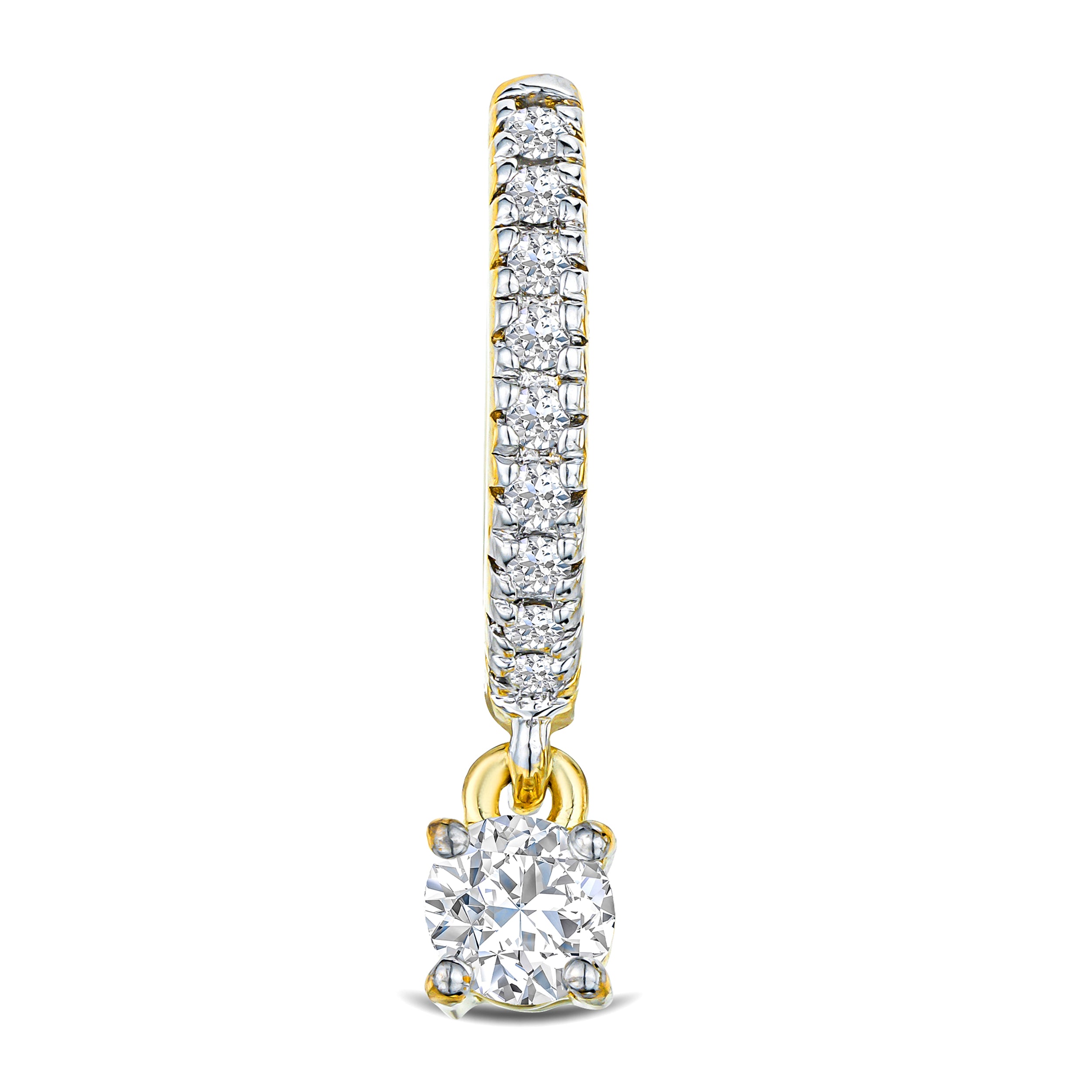 Stellato Hoop Drop Lab Diamond Earrings 0.50ct in 18K Gold Vermeil